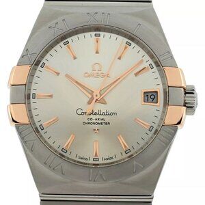 Omega 38mm Men's Constellation SS/ 18K Co-Axial Watch B+P -123.20.38.21.02.004!